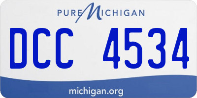MI license plate DCC4534