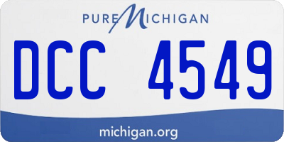 MI license plate DCC4549