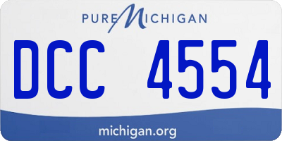 MI license plate DCC4554