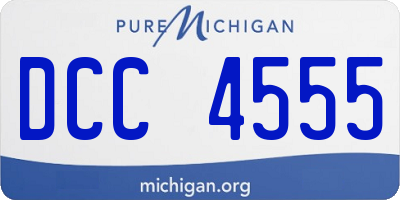 MI license plate DCC4555