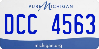 MI license plate DCC4563