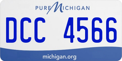 MI license plate DCC4566