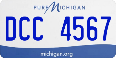 MI license plate DCC4567