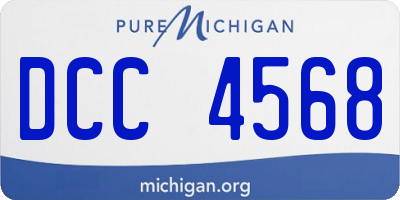 MI license plate DCC4568