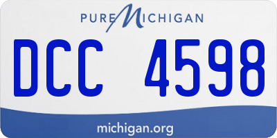 MI license plate DCC4598