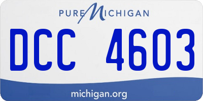 MI license plate DCC4603