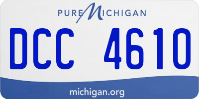 MI license plate DCC4610