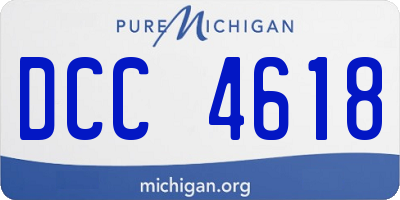MI license plate DCC4618