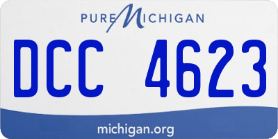 MI license plate DCC4623