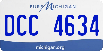 MI license plate DCC4634