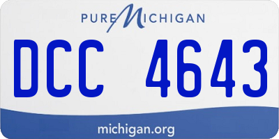 MI license plate DCC4643
