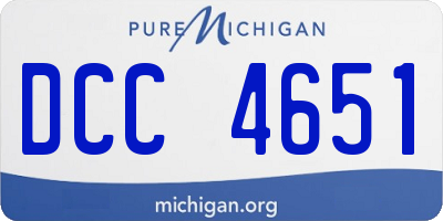 MI license plate DCC4651