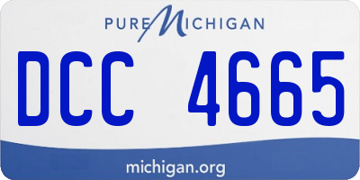 MI license plate DCC4665