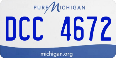 MI license plate DCC4672
