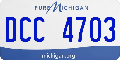 MI license plate DCC4703