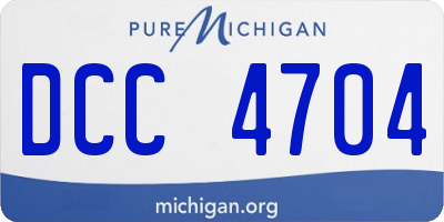 MI license plate DCC4704