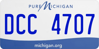 MI license plate DCC4707