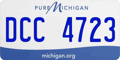 MI license plate DCC4723