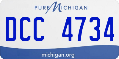 MI license plate DCC4734