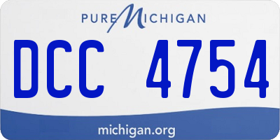 MI license plate DCC4754