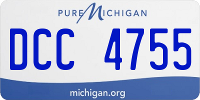 MI license plate DCC4755