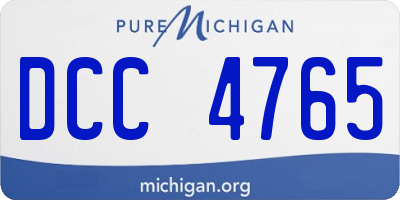 MI license plate DCC4765