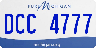 MI license plate DCC4777