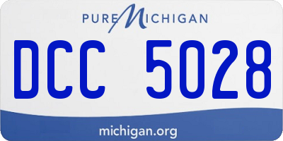 MI license plate DCC5028