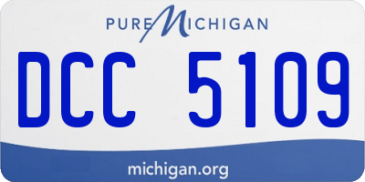MI license plate DCC5109