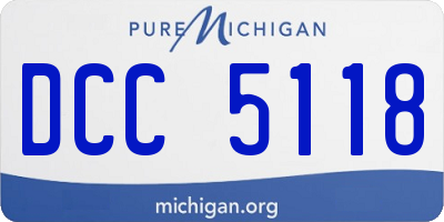 MI license plate DCC5118