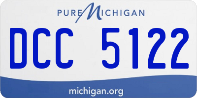 MI license plate DCC5122