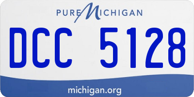 MI license plate DCC5128
