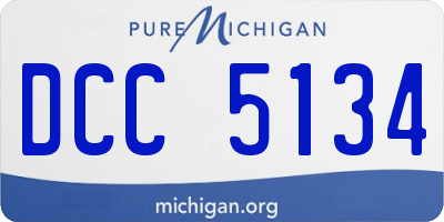 MI license plate DCC5134