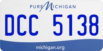 MI license plate DCC5138