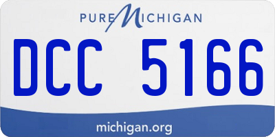 MI license plate DCC5166