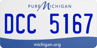 MI license plate DCC5167