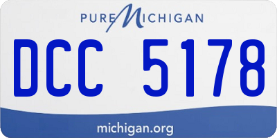 MI license plate DCC5178