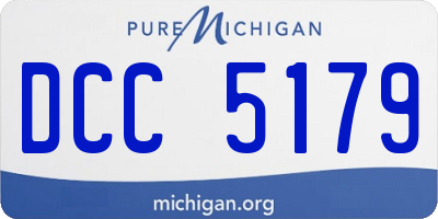 MI license plate DCC5179