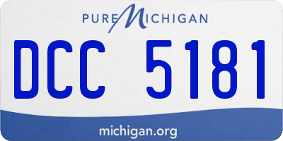 MI license plate DCC5181