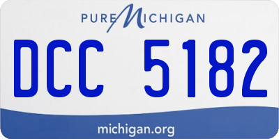 MI license plate DCC5182