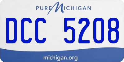 MI license plate DCC5208