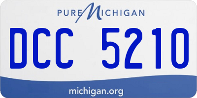 MI license plate DCC5210