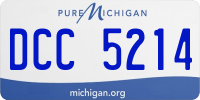 MI license plate DCC5214