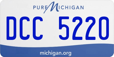 MI license plate DCC5220