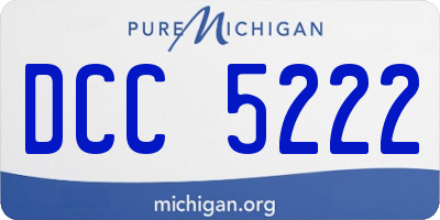 MI license plate DCC5222
