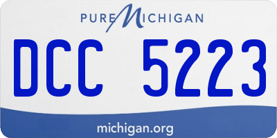 MI license plate DCC5223