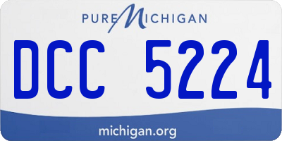 MI license plate DCC5224