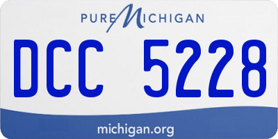 MI license plate DCC5228