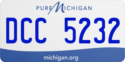 MI license plate DCC5232