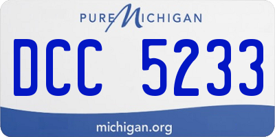 MI license plate DCC5233